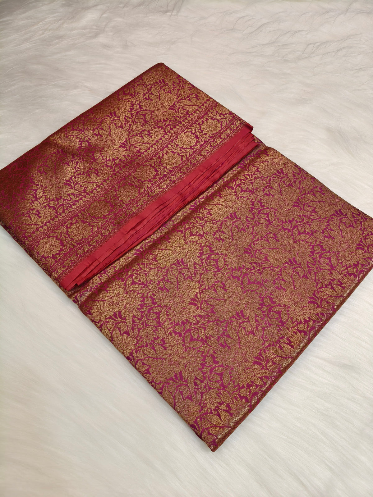 Banarasi Silk Brocade Antique Zari Saree Wine Shade AZ003