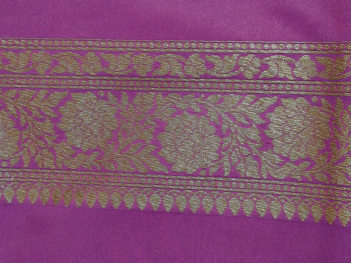 Banarasi Silk Brocade Antique Zari Saree Wine Shade AZ003