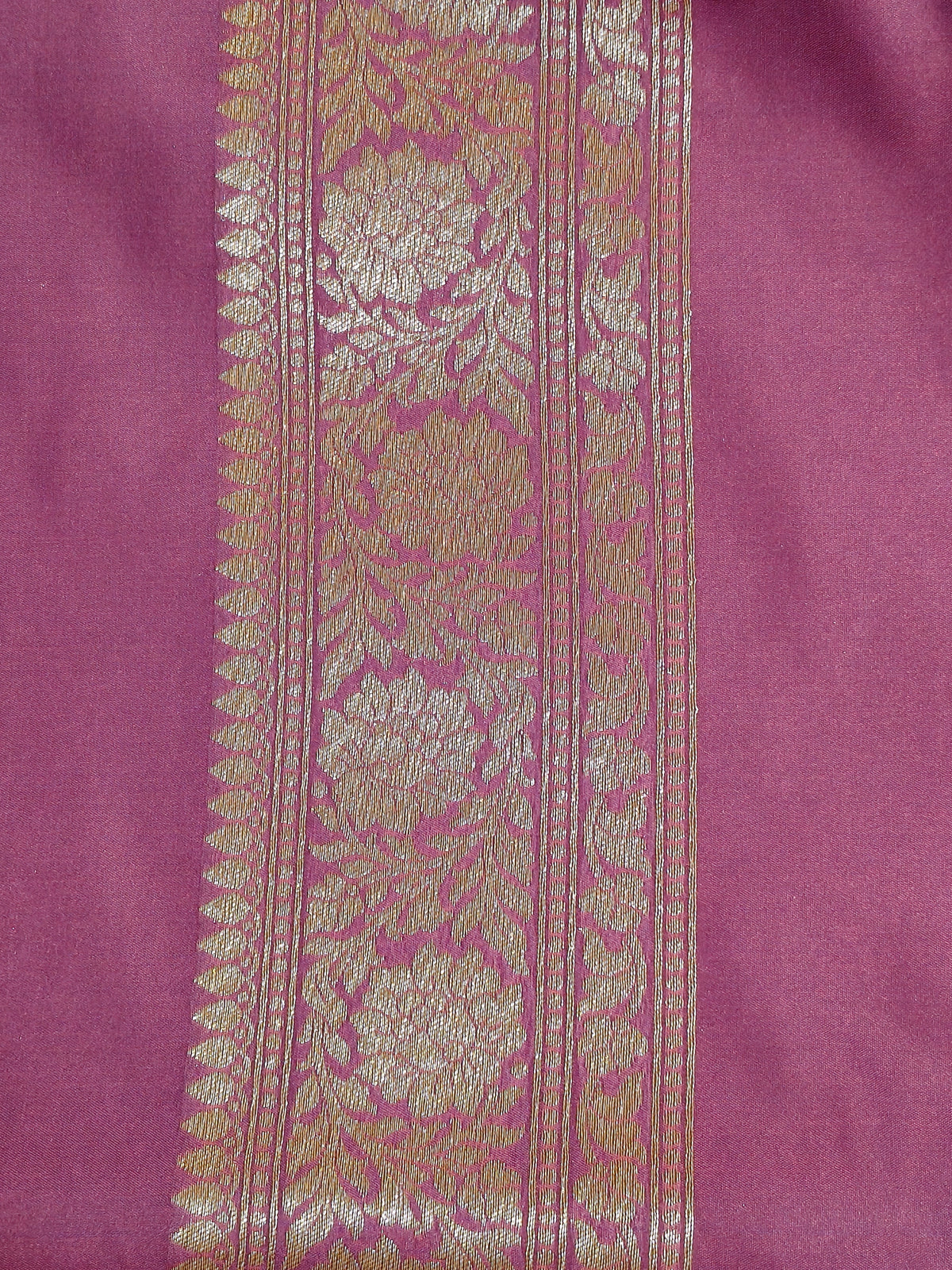 Banarasi Silk Brocade Antique Zari Saree Wine Color AZ002