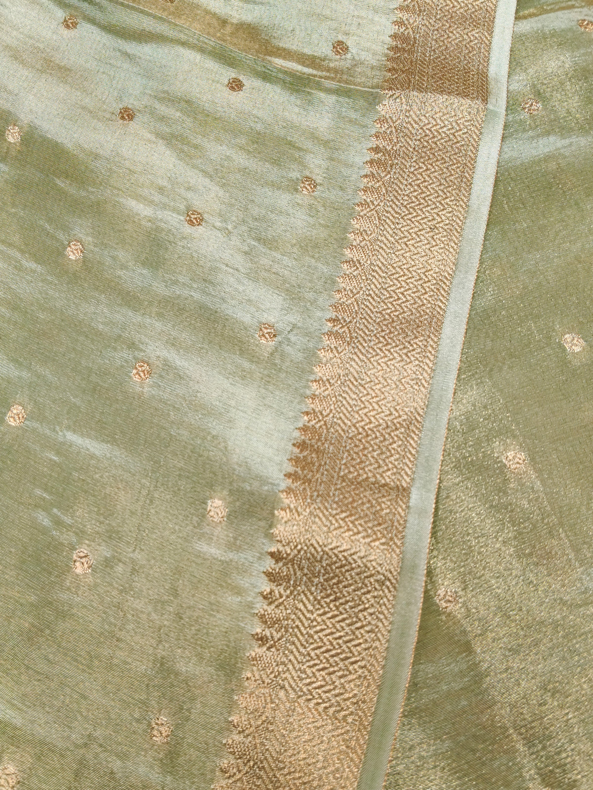 Pure Viscose Soft Tishu Silk Saree Pista Shade VTS001