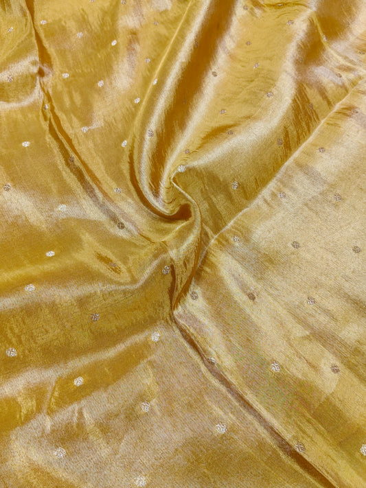 Pure Viscose Soft Tishu Silk Saree Mustard Shade VTS002