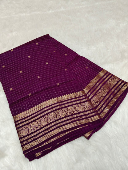 Pure Viscose Soft Silk Saree Purple Shade VSS001
