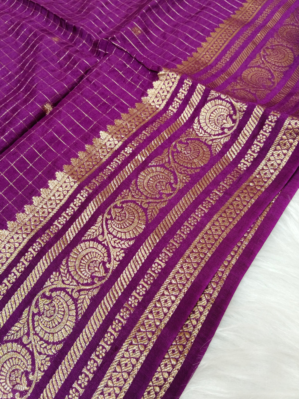 Pure Viscose Soft Silk Saree Purple Shade VSS001