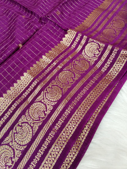 Pure Viscose Soft Silk Saree Purple Shade VSS001