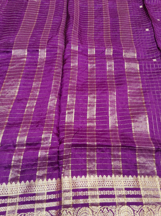 Pure Viscose Soft Silk Saree Purple Shade VSS001