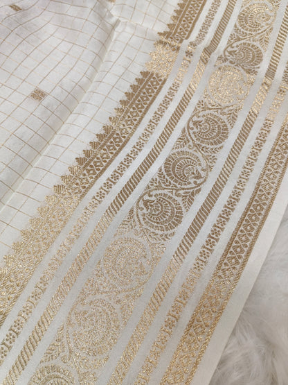 Pure Viscose Soft Silk Saree Off White Shade VSS002