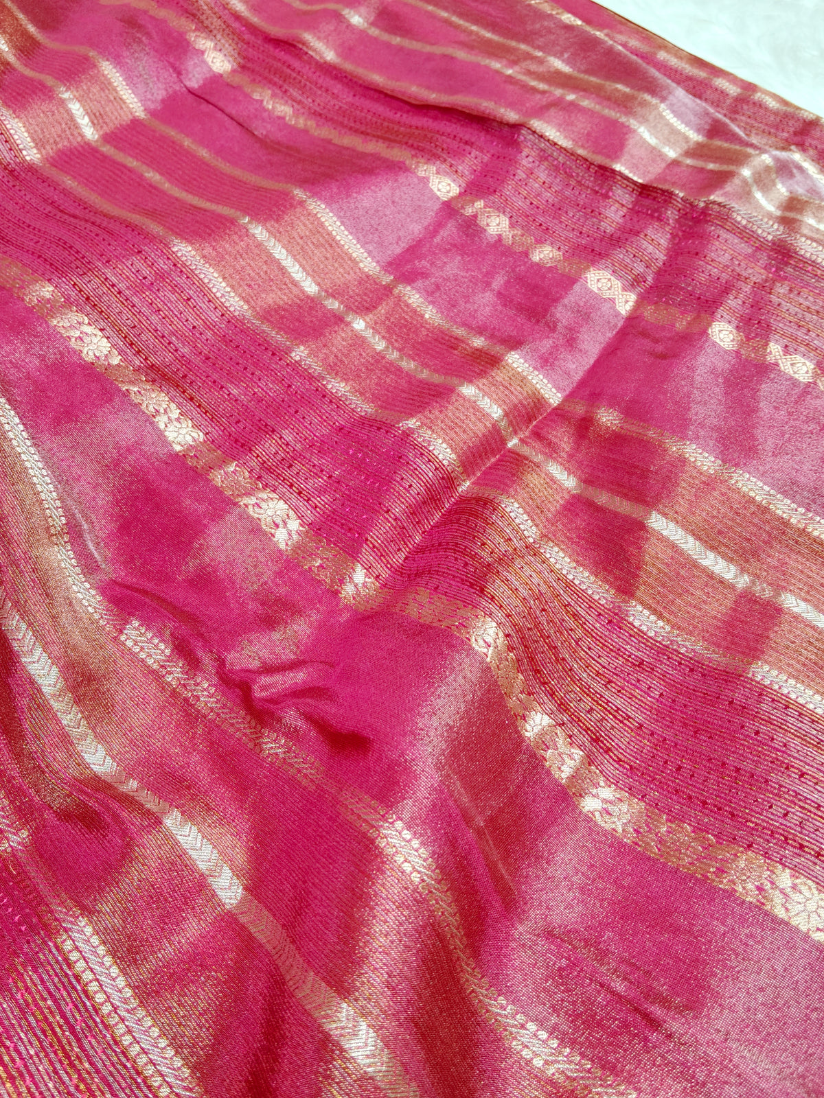 Pure Viscose Soft Tishu Silk Saree Rani Red Color VTS005