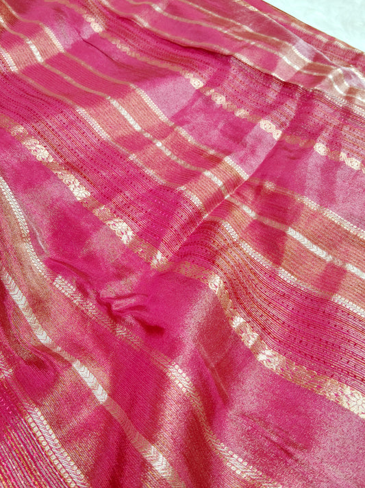Pure Viscose Soft Tishu Silk Saree Rani Red Color VTS005