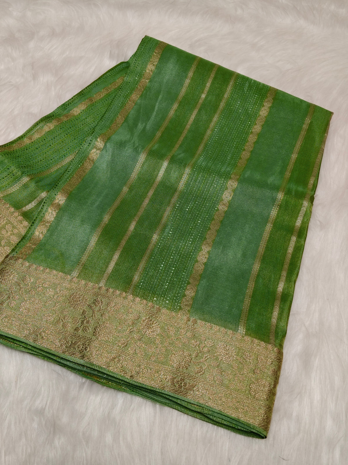 Pure Viscose Soft tishu Silk Saree Pista Green Shade VTS006