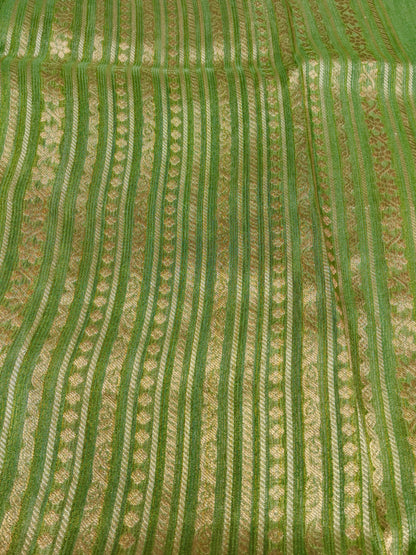 Pure Viscose Soft tishu Silk Saree Pista Green Shade VTS006