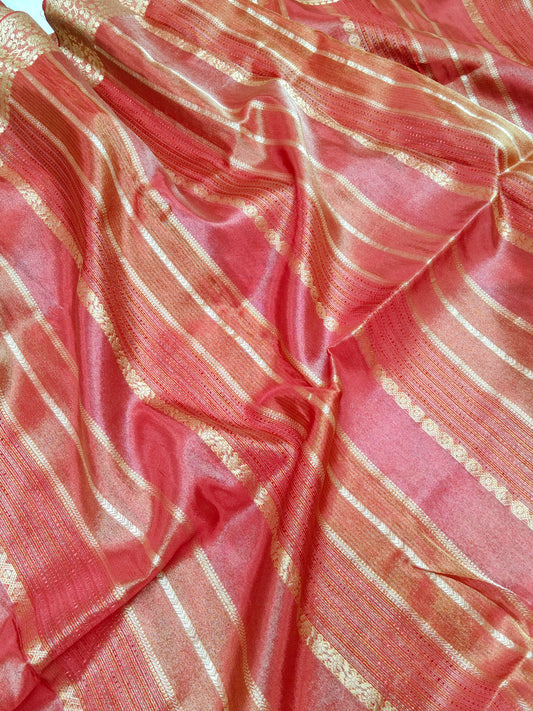 Pure Viscose Soft Tishu Silk Saree Red Color VTS007