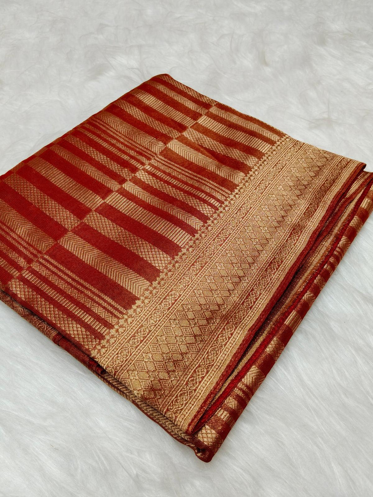 Pure viscose Soft Tishu Silk Saree Red Color VTS008