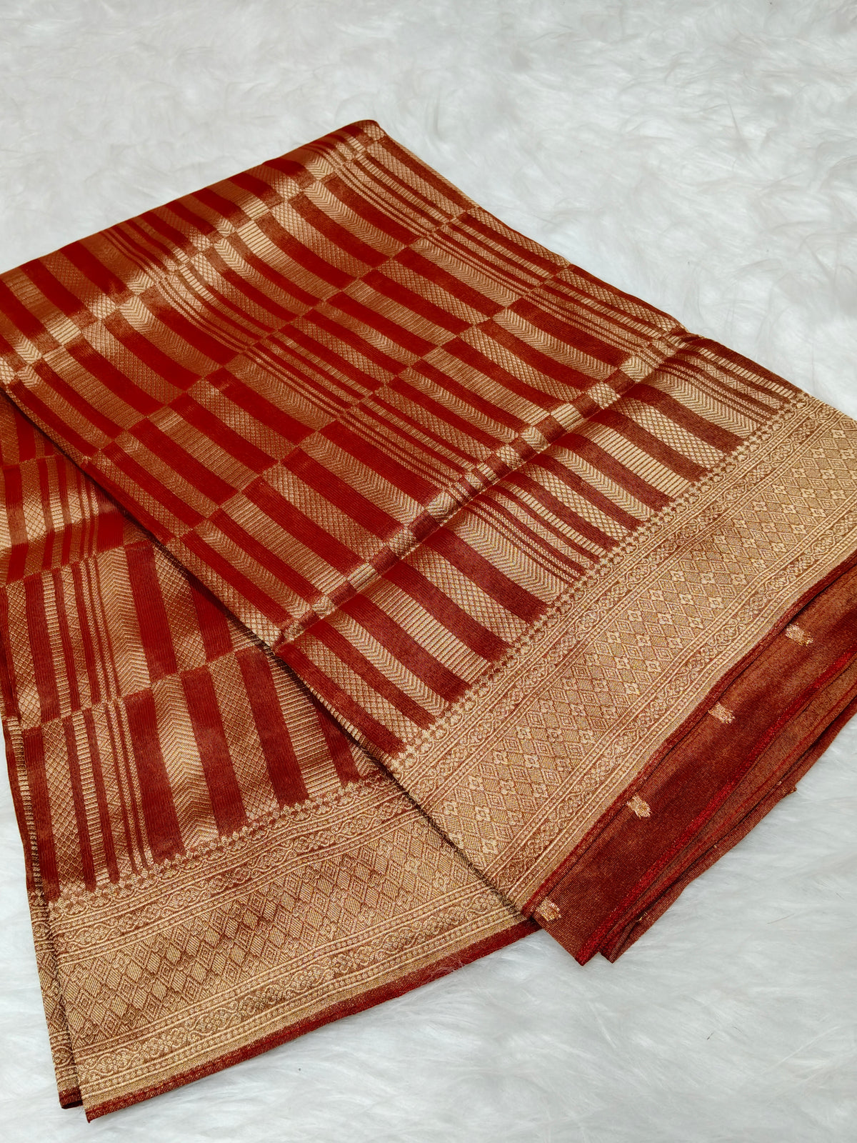 Pure viscose Soft Tishu Silk Saree Red Color VTS008