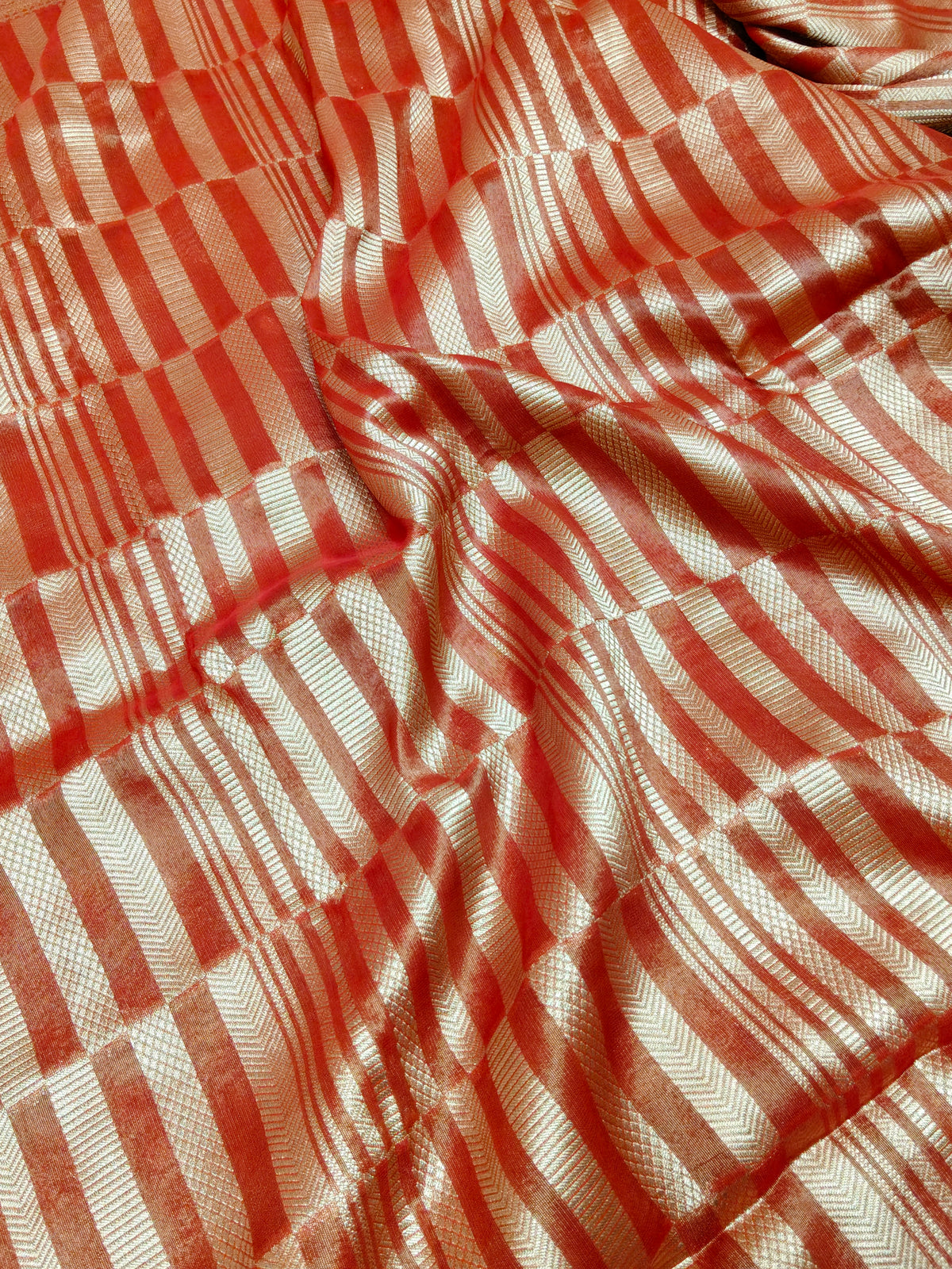 Pure viscose Soft Tishu Silk Saree Red Color VTS008