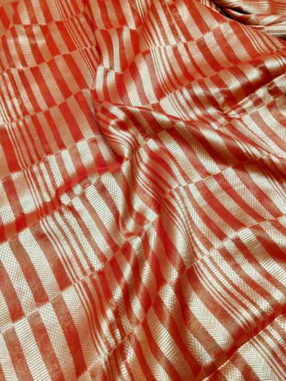Pure viscose Soft Tishu Silk Saree Red Color VTS008