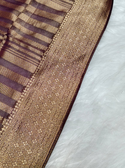 Pure Viscose Soft Tishu Silk Saree Wine Shade VTS009