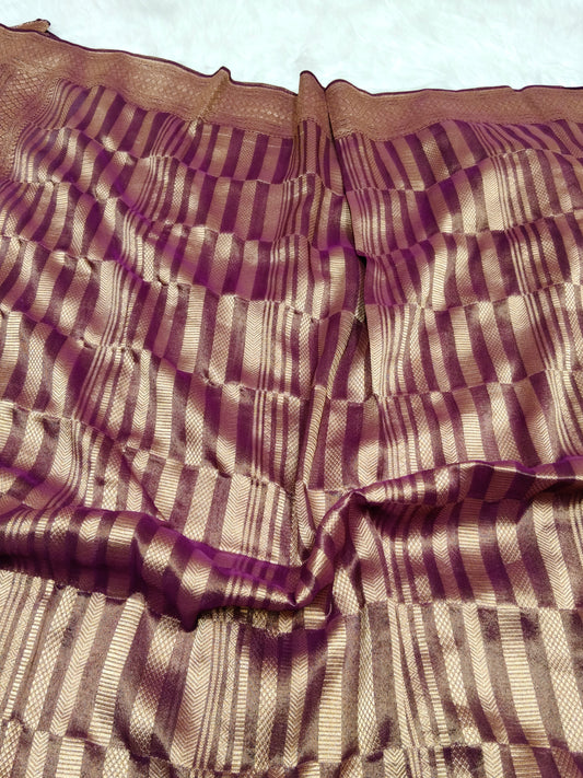 Pure Viscose Soft Tishu Silk Saree Wine Shade VTS009