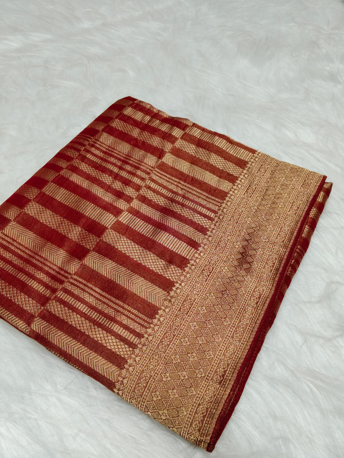 Pure Viscose Soft Tishu Silk Saree Deep Red Shade VTS012