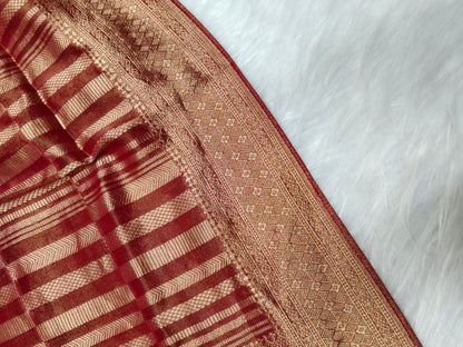 Pure Viscose Soft Tishu Silk Saree Deep Red Shade VTS012