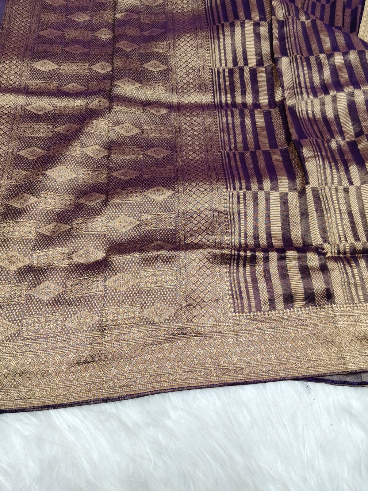Pure Viscose Soft Tishu Silk Saree Dark Majenta Shade VTS011