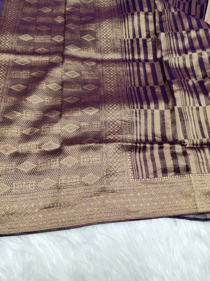 Pure Viscose Soft Tishu Silk Saree Dark Majenta Shade VTS011