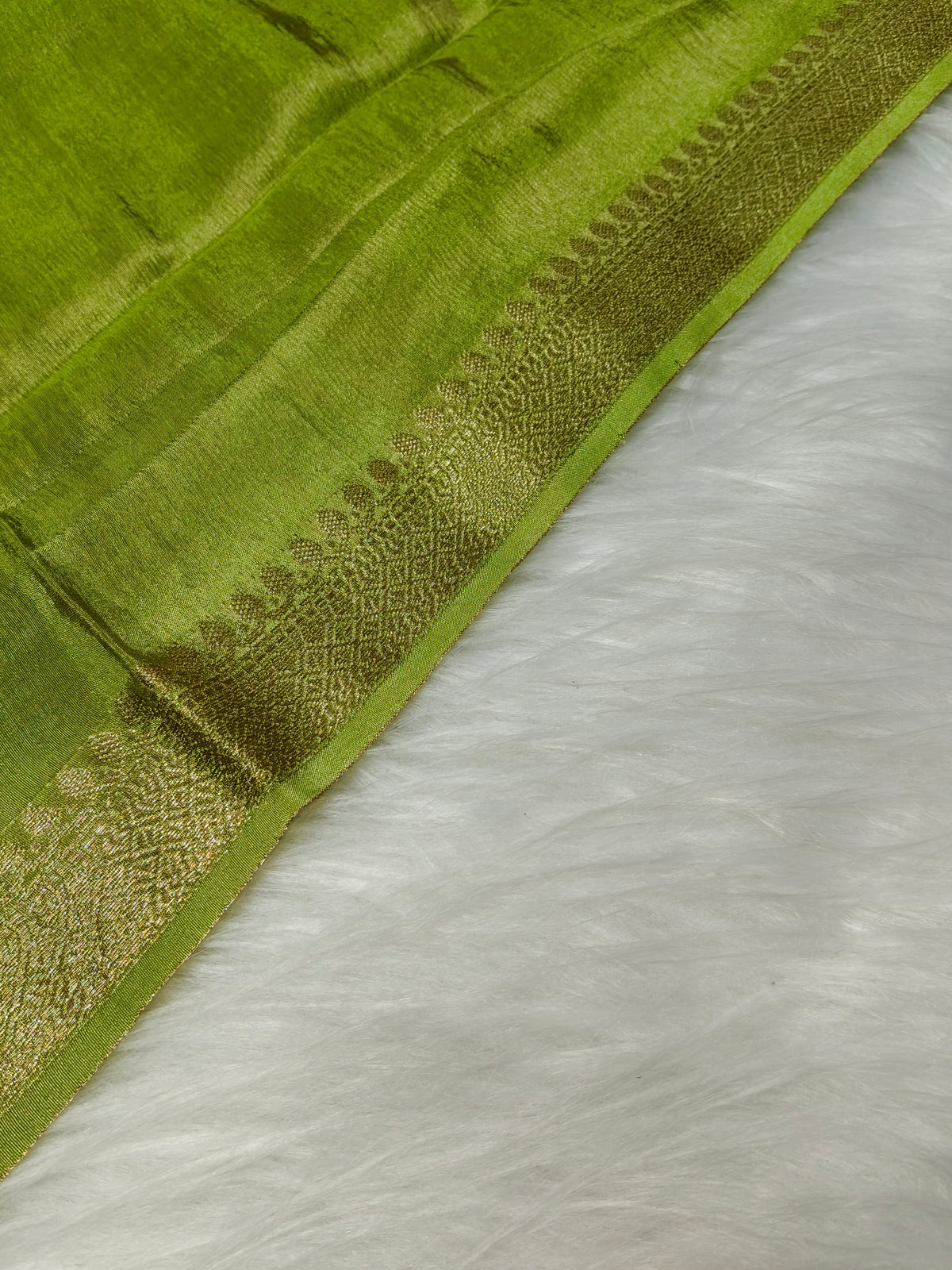 Pure Viscose Soft Tishu Silk Saree Pista Color VTS014