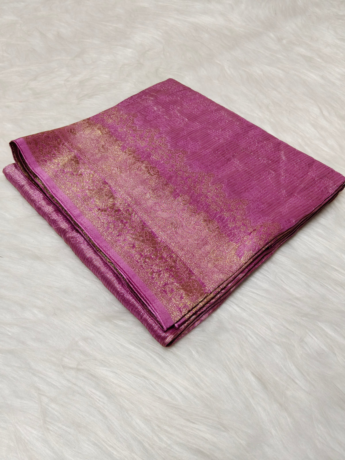 Pure Viscose Soft Tishu Silk Saree  Lavendar Shade VTS018