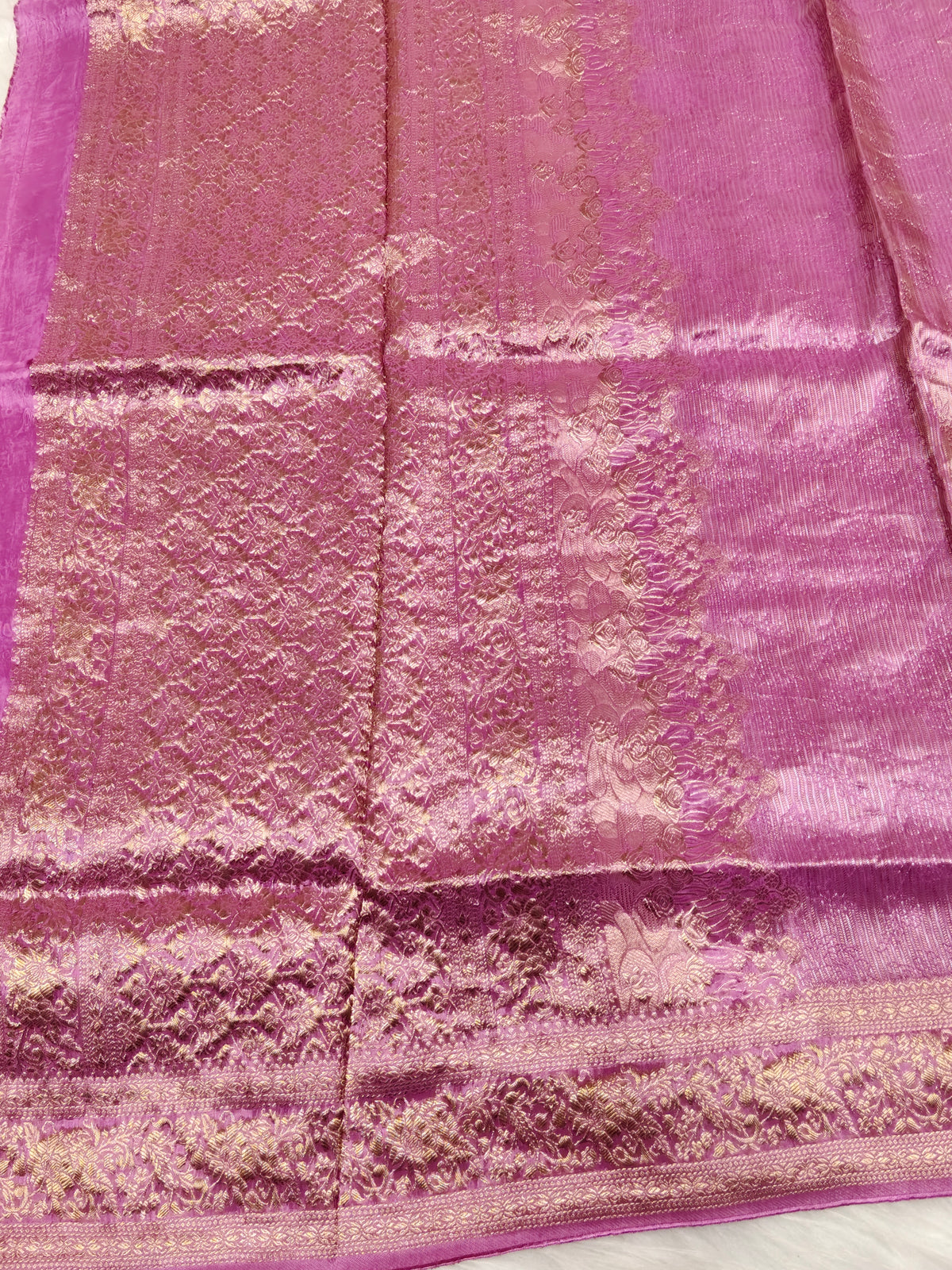 Pure Viscose Soft Tishu Silk Saree  Lavendar Shade VTS018