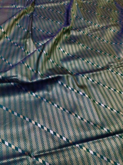 Banarasi Brocade Sona Rupa Peacock Shade BTS0029