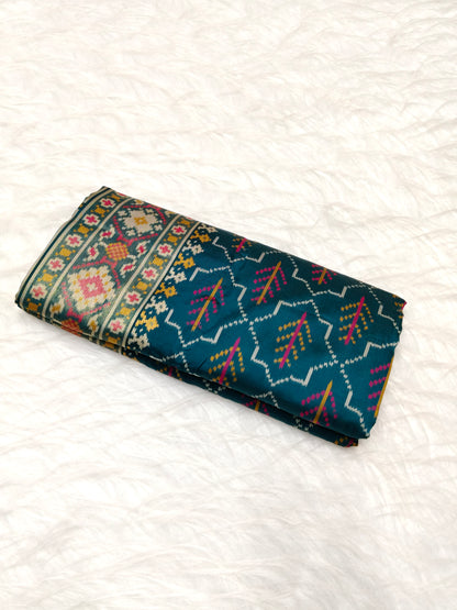 Rudraksh Patola saree Teal Blue Shade with Multi Color Mina RPS004