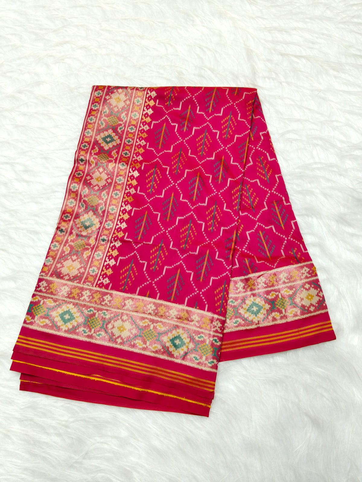 Rudraksh Patola saree With Multi Color Mina Red Color Shade RPS003
