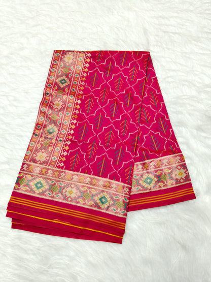 Rudraksh Patola saree With Multi Color Mina Red Color Shade RPS003