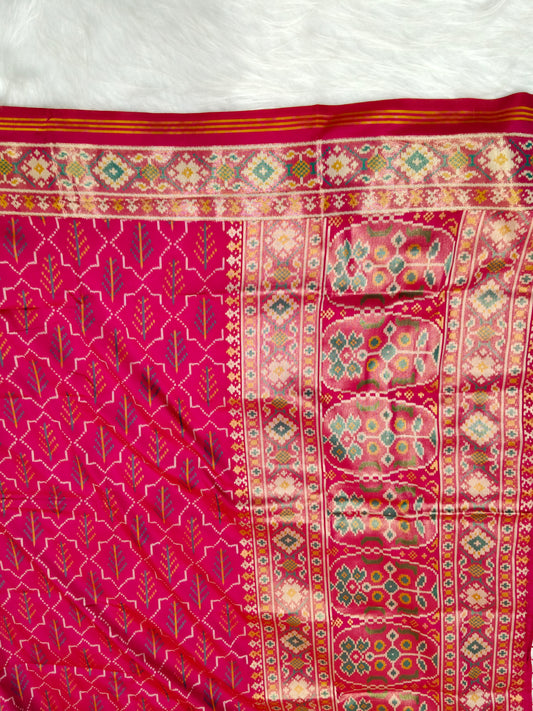Rudraksh Patola saree With Multi Color Mina Red Color Shade RPS003