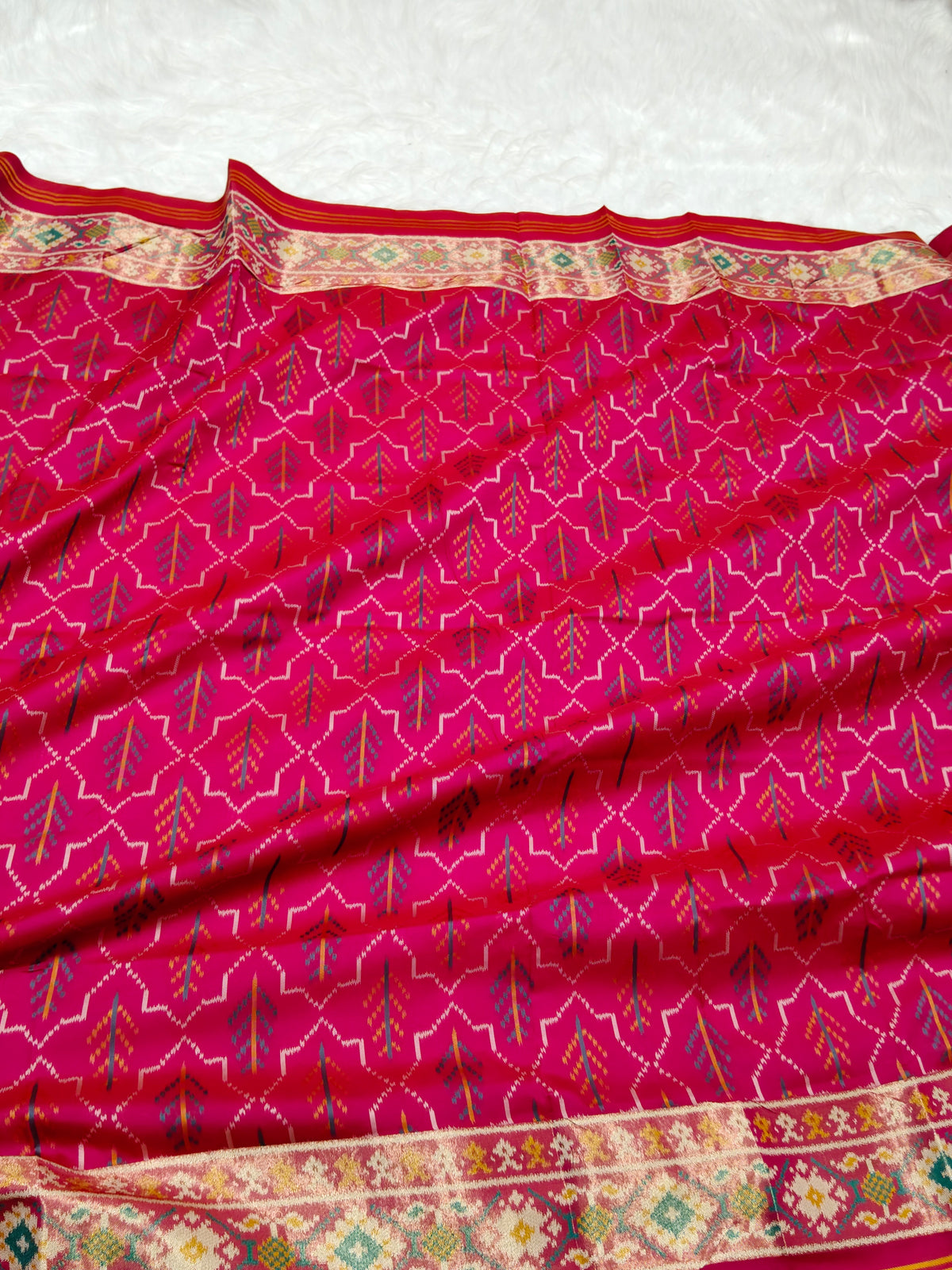 Rudraksh Patola saree With Multi Color Mina Red Color Shade RPS003