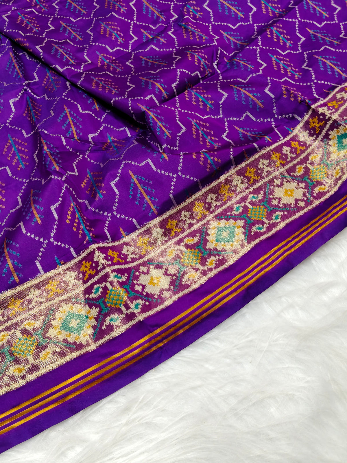 Rudraksh Patola Saree Purple Shade With Multi Color Mina RPS002