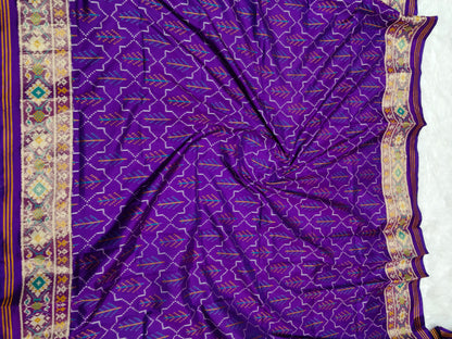 Rudraksh Patola Saree Purple Shade With Multi Color Mina RPS002