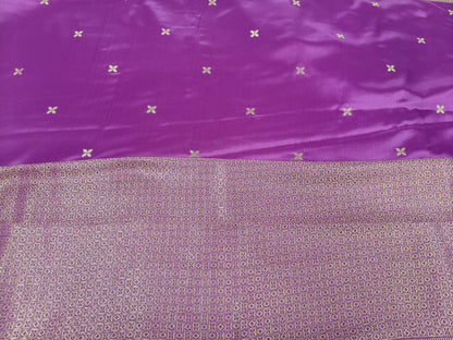 Mashru satin saree purple color with mina MSS003