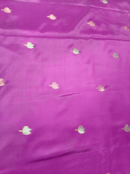 Mashru satin saree purple color with mina MSS003