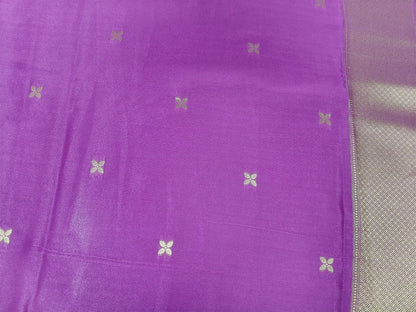 Mashru satin saree purple color with mina MSS003