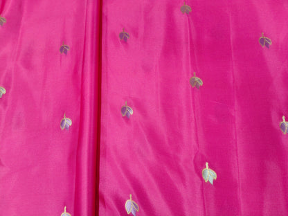 Mashru satin saree Rani color with mina MSS006