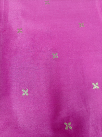 Mashru satin saree Rani color with mina MSS006