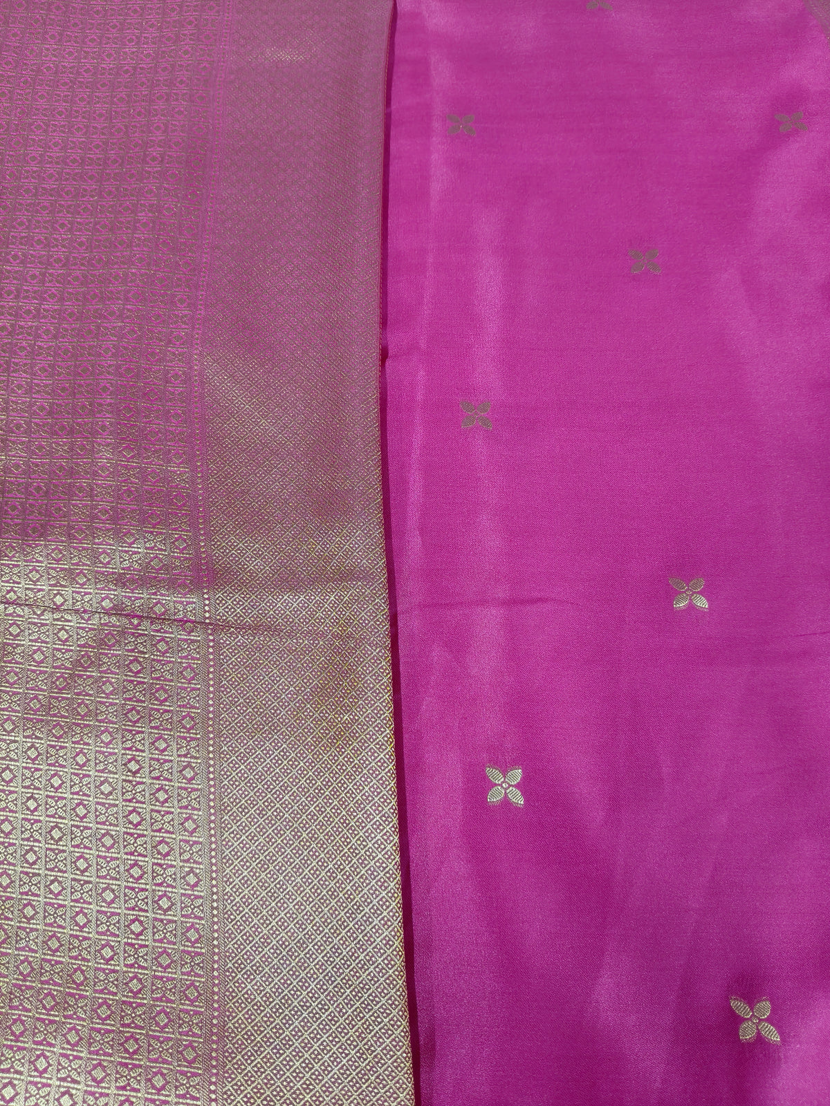 Mashru satin saree Rani color with mina MSS006