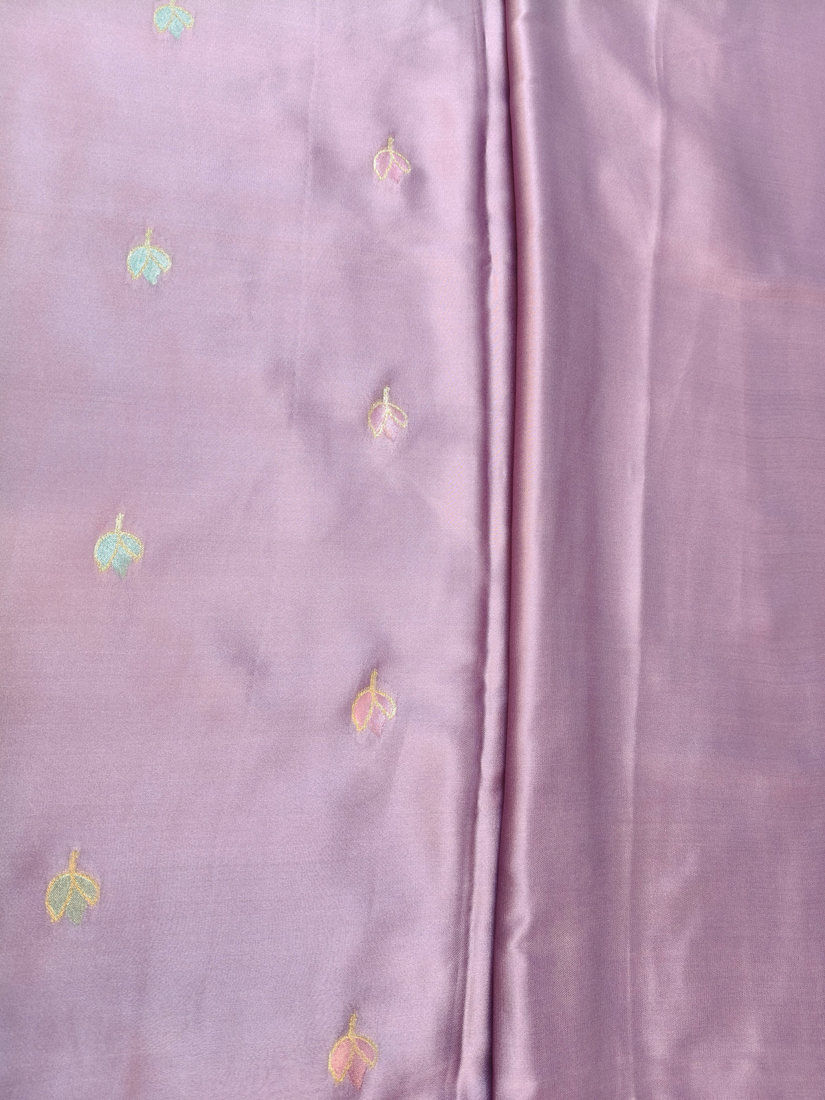 Mashru satin saree lavendar color with mina MSS008