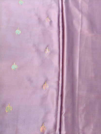 Mashru satin saree lavendar color with mina MSS008