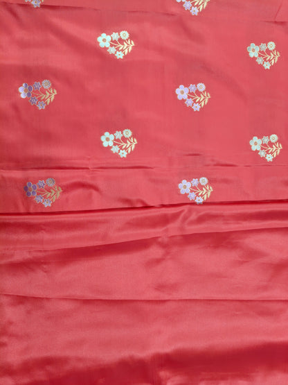 Mashru satin saree red color MSS0011