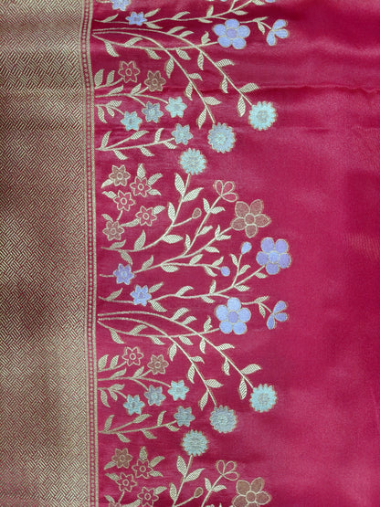 Mashru satin saree red color MSS0011