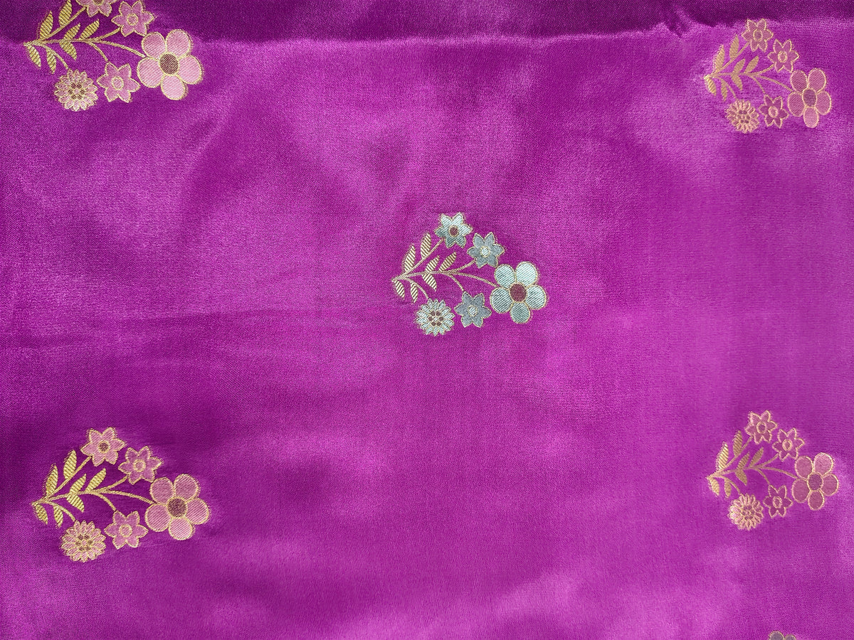 Mashru satin saree purple color MSS0012