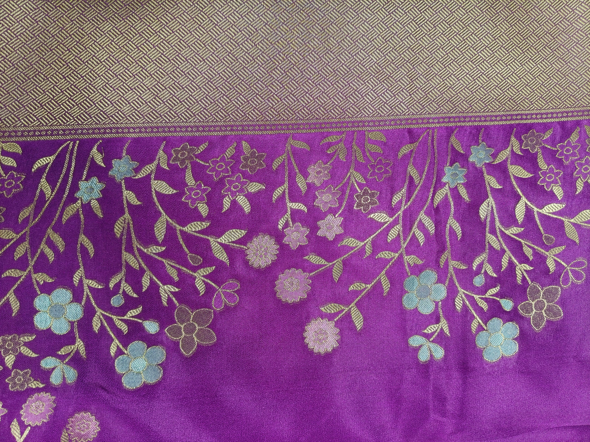 Mashru satin saree purple color MSS0012