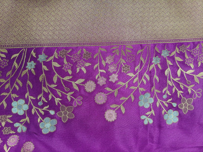 Mashru satin saree purple color MSS0012