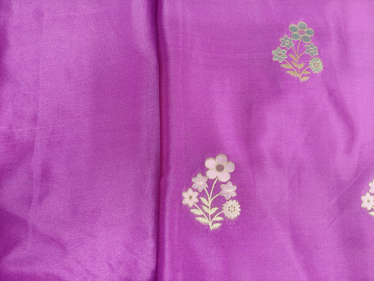 Mashru satin saree purple color MSS0012